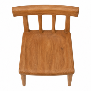 Chaise de salle à manger en teck scandinave moderne avec dossier sculpté - Imperméable, écologique, durable, stable, mobilier de salle à manger d'extérieur - Product Image 4