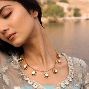 Ensemble Collier et Boucles d'Oreilles Tendance pour Femme, Bijoux d'Anniversaire, de Fiançailles et de Mariage Gajaah en Argent 925, Style Contemporain Halo Station - Product Image 2