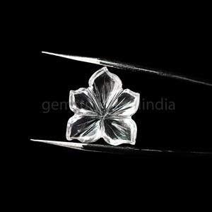 <b>Natural</b> <b>Crystal</b> Quartz Hand Carved Flower Shape Beads 18x20mm Quartz Loose Gemstone Beads For Jewelry Making At Wholesale Price - Product Image 2