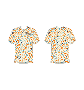 T-shirt à manches courtes pour homme avec motif à pois colorés, col rond, coupe classique, vêtement décontracté, impression numérique, jersey 100% coton respirant - Product Image 1