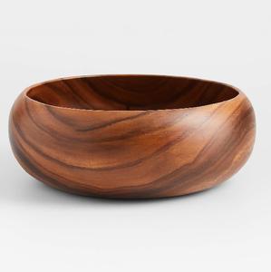 Bol à salade en bois d'acacia de 14 pouces, grand bol de service en bois incassable, polyvalent pour les salades, les pâtes, les fruits - Product Image 4
