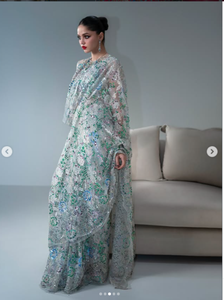 PRSENCE Bride NEW SPRING 2026 <b>KURTA</b> / KURTI Ivory Silk Lace Shimmering Green Pink Blue French Sequins Quick Dry Moisture - Product Image 2