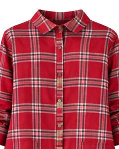 Robe chemise longue à carreaux rouges personnalisée pour femmes, boutonnée, décontractée, mi-longue, manches longues, fabricant en gros sur mesure - Product Image 3