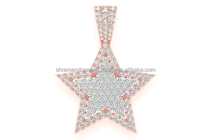 Collar con Colgante de Estrella de Cinco Puntas de Dos Capas en Oro Sólido de 10K con Diamante Cultivado en Laboratorio, Moderno y Personalizado, para Unisex, Regalo de Cumpleaños/Aniversario - Product Image 2