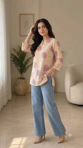 Vestidos Casuales con Estampado Floral para Mujer, Cuello Cuadrado, Manga Tres Cuartos, Túnica de Algodón, Ropa Casual de Primavera/Verano - Product Image 6