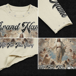 Camiseta de Manga Larga para Hombre de Marca con Estampado de Jesucristo, Estilo Urbano, Cuello Redondo, Tejido de Punto, Corte Regular - Product Image 3