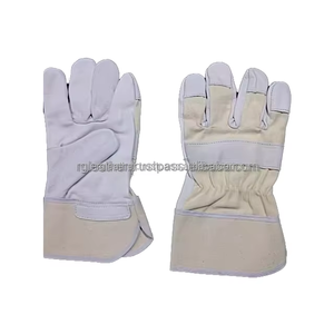 Guantes de aparejo canadienses de alta resistencia Guantes DE TRABAJO anticorte de seguridad industrial de cuero de grano blanco para protección de manos a granel - Product Image 5