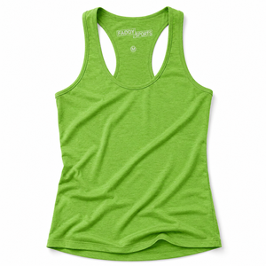 Custom Lime Green Heather Racerback Tank <b>Top</b> Women Lightweight Gym Running Fitness Yoga Activewear Singlet Private Label - Product Image 4