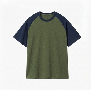 T-shirt de baseball vierge à col ras du cou, 100 % coton, 260 g/m², bicolore, manches courtes raglan, haute qualité, personnalisable avec logo - Product Image 1