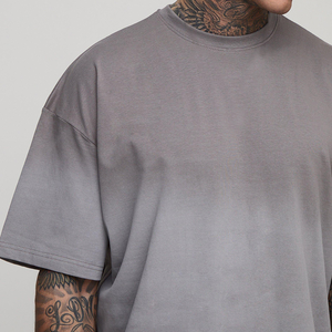 Camiseta de Manga Corta Oversize para Hombre, Color Gris, Cuello Redondo, Lisa, Estilo Urbano - Product Image 6