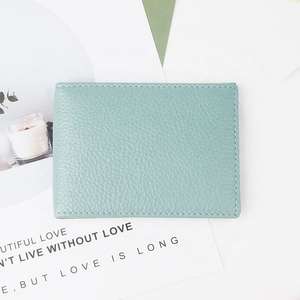 Portefeuille souple en cuir véritable de luxe polyvalent multicolore pour cartes d'identité, avec protection RFID et fermeture ouverte, pour femme - Product Image 2