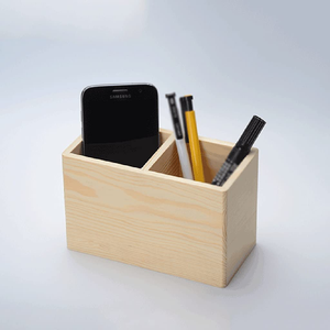 Portalápices de Madera, Técnica de Pulido, para Hogar, Oficina y Almacenamiento de Material Escolar, Portalápices Moderno de Madera - Product Image 1