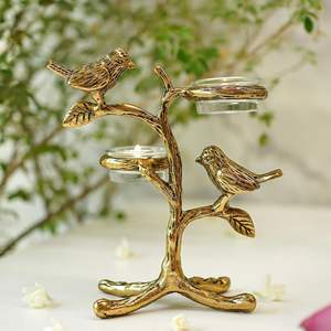 Porte-bougie en métal en forme d'oiseaux amoureux romantiques sur un arbre, pour bougies chauffe-plat, pour la décoration intérieure et le salon, cadeau pour couple pour la Saint-Valentin - Product Image 6