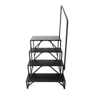 Escaleras para Autocaravanas de 4 Peldaños con Capacidad de Carga de 440 LBS, Pasamanos de Acero al Carbono Reforzado, Entrada Segura Antideslizante, Accesorios Exteriores - Product Image 4