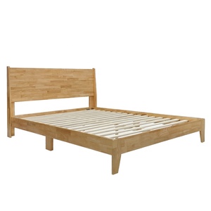 Lit Queen en Bois de Caoutchouc Fabriqué au Vietnam Design Minimaliste Meubles KD Lit en Bois Écologique Option de Taille Personnalisée - Product Image 3