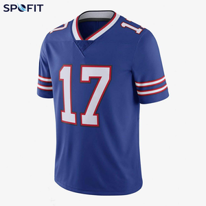 เสื้อฟุตบอลอเมริกันสีน้ำเงินสำหรับผู้ชาย SPOFIT หมายเลข 9 คอวี แขนสั้น ผลิตจากโพลีเอสเตอร์ ระบายเหงื่อได้ดี - Product Image 4