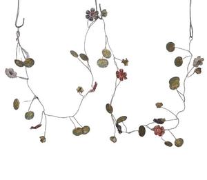 Guirnalda de Hojas y Flores Verde Amarillo, Decoración Festiva de Lujo para Navidad, Adornos Multicolores de Lámina de Hierro Colgantes Modernos - Product Image 4