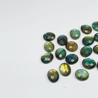 Pierre précieuse naturelle de labradorite ovale facettée sculptée, taille briolette 10x12mm, perles en vrac pour la fabrication de bijoux, vente en gros de pierres précieuses en vrac