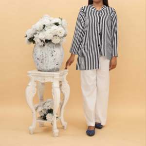 PW4334 Camisa a rayas para mujer 1 blusa de moda - Product Image 3