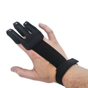 Gant de tir à l'arc professionnel en cuir, protection à trois doigts, équipement de tir à l'arc, accessoire sportif en cuir véritable - Product Image 6