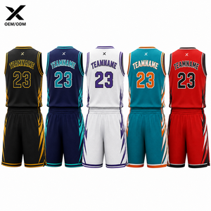 Vêtements de sport respirants à séchage rapide 100% polyester imprimés par sublimation, maillot de basket sans manches en maille, taille élastique, unisexe - Product Image 2