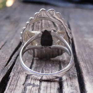Anillo de Charoite Natural de Plata de Ley 925, joyería de plata hecha a mano Bohemia, regalo de fiesta de cumpleaños para ella - Product Image 5