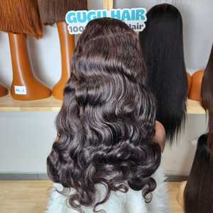 Cabello Humano Largo Negro para Mujer, Ondulado Personalizado, 30 Pulgadas, Cierre Frontal de Encaje Transparente Sin Pegamento, 200% de Densidad - Product Image 3