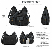 Sac à dos en toile de coton lavé pour étudiants, sac à bandoulière scolaire multi-poches, sac à dos vintage pour ordinateur portable, sac à dos de jour pour l'été et l'hiver