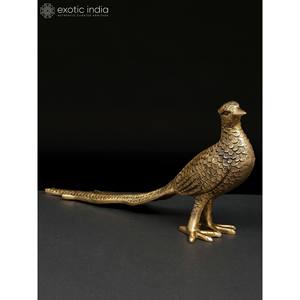 15-Inch Handmade Pheasant <b>Bird</b> Brass Statue with intricate work for Home <b>Decor</b> and Gifting Item Made In India - Product Image 3