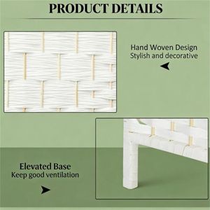 Paravento Pieghevole a Quattro Pannelli Bianco, Divisorio per Camera da Letto, Separatore per Ambienti - Product Image 3