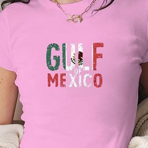 เสื้อยืดถักพิมพ์ลายทรงสลิมฟิตสำหรับผู้หญิง Y2K ลาย Gulf of MEXICO - Product Image 3