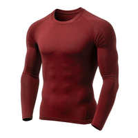 Haut de compression pour homme en polyester, personnalisable avec logo, manches longues, en polyester, élasthanne et nylon, pour entraînement et MMA
