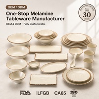 Bol en mélamine plastique de 5,5 pouces, rond, pour riz, nouilles, céréales, yaourt, style vintage unique, effet four, incassable, vaisselle pour restaurant
