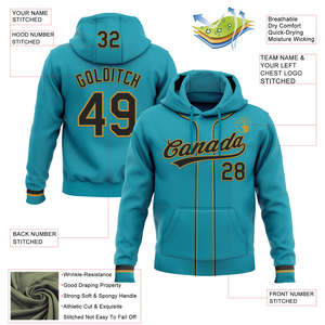 Sudadera con Capucha Personalizada de Béisbol en Verde Azulado y Rosa, con Costuras a Medida, Sublimación para Equipos Deportivos, Unisex - Product Image 5
