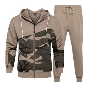 Conjuntos deportivos de camuflaje con cremallera para hombre, conjuntos de 2 piezas, conjuntos deportivos para correr, conjuntos deportivos casuales de camuflaje con cremallera para hombre - Product Image 4