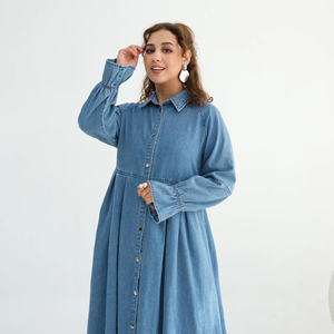 Vestido de Mezclilla para Mujer, Túnica Larga Estilo Medio Oriente, Abaya de Ramadán, Dubái, Turquía, Caftán, Ropa Islámica, Vestidos de Mezclilla Árabes, Caftán - Product Image 3
