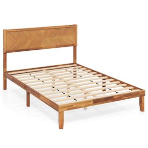 Struttura letto matrimoniale in legno con testiera e spazio contenitore integrato - Product Image 4