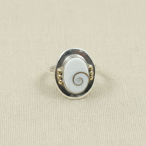 Natural Shiva Eye Shell <b>Ring</b> 925 Sterling <b>Silver</b> Brass Ball Handmade <b>Statement</b> <b>Ring</b> Rose Gold Yellow Gold Plated Jewelry - Product Image 5