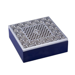 Caja de Servir de Resina y Metal Ecológica y Duradera Más Vendida, Diseño de Ala de Pavo Real, Tapa de Plata Alemana para Guardar Frutos Secos y Dulces - Product Image 4