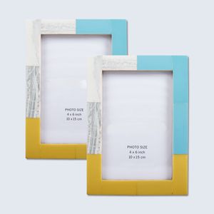 Modern Bone Inlay <b>Photo</b> <b>Frame</b> | <b>Black</b> White Handmade Decor <b>Frame</b> - Product Image 2