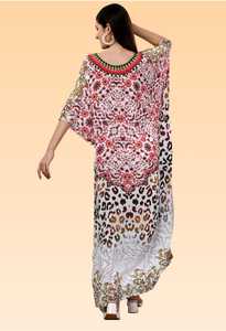 Vestido Kaftan Elegante para Mujer – Kaftan Holgado Estampado para la Colección de Verano - Product Image 4