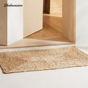 Sustainable Water Absorbent Denim Jute Rug Hand Woven Rugs <b>Runner</b> Home Decorative Carpet with Different Designs From India - Product Image 6