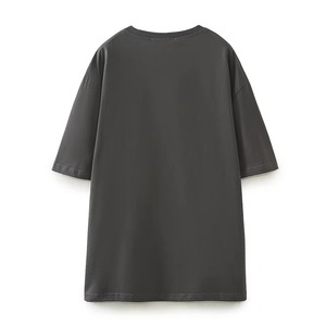 เสื้อยืดคอกลมสีเทา พิมพ์ลายด้านหน้า แขนสั้น สไตล์ลำลอง แฟชั่นสำหรับผู้หญิง เสื้อยืดคุณภาพสูงสำหรับผู้หญิง - Product Image 6