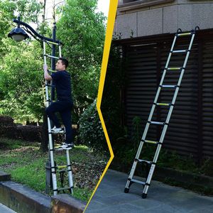 8.5FT Telescopic <b>Aluminum</b> Alloy <b>Ladder</b> Multi-Purpose Folding with Triangular Support Hooks for Various Uses - Product Image 2