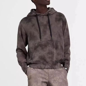 Sweat-shirt à capuche tie-dye vieilli en coton tricoté, coupe régulière, style décontracté, avec poches, coupe oversize, pour l'automne, vente en gros - Product Image 6