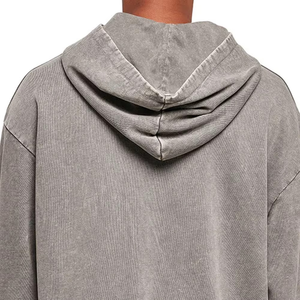 Sweat à capuche pour homme en polyester/coton de haute qualité, délavé à l'acide, respirant, en molleton, fabrication sur mesure, motif lettres, collection automne, fourniture OEM - Product Image 2