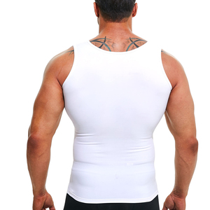 Men's <b>White</b> Solid Color O-Neck Knitted <b>Tank</b> <b>Top</b> Breathable Casual Style Spandex Cotton Blend Fit - Product Image 3
