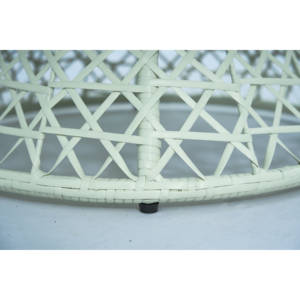 NEWSUN Indoor/<b>Outdoor</b> <b>Round</b> Papasan Chair with Thick Tufted <b>Cushion</b> and Rattan Swivel Base - Product Image 3