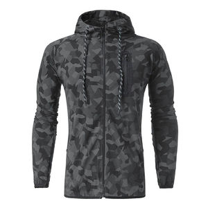 Best Selling Men’s Gray Camouflage Tracksuit Set Full Zip Hooded Jacket Jogger Pants Premium <b>Athletic</b> Sportswear OEM ODM Factory - Product Image 4