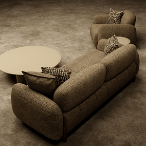 Canapé moderne incurvé de qualité supérieure avec ottoman et fauteuils d'appoint pour espaces intérieurs de luxe - Product Image 4